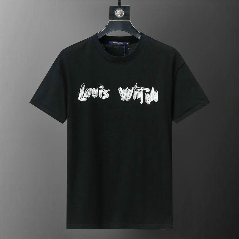 Wholesale Cheap Louis Vuitton men Short Sleeve Replica T Shirts for Sale