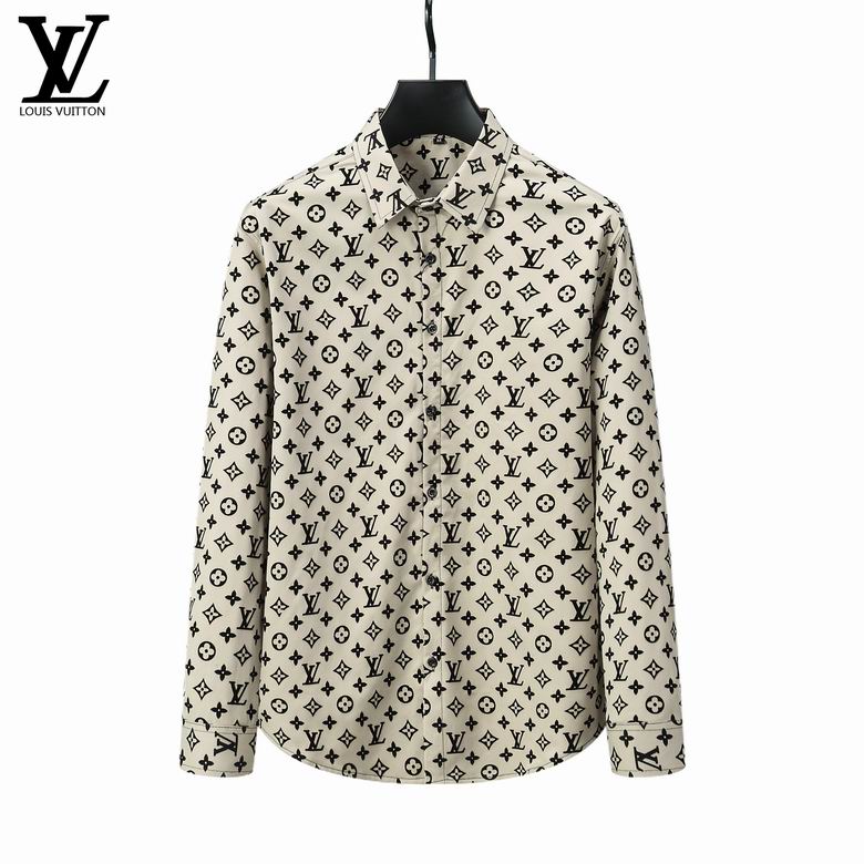 Wholesale Cheap Louis Vuitton Long Sleeve Men Shirts for Sale