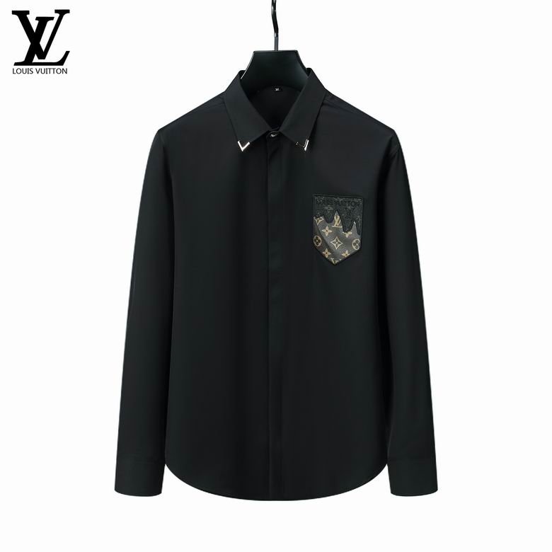 Wholesale Cheap Louis Vuitton Long Sleeve Men Shirts for Sale