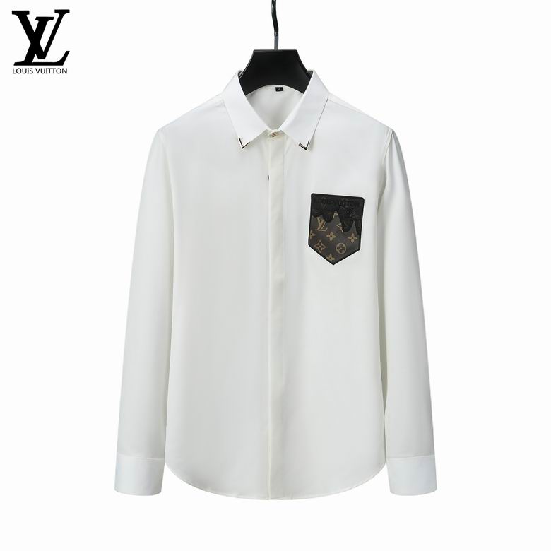 Wholesale Cheap Louis Vuitton Long Sleeve Men Shirts for Sale