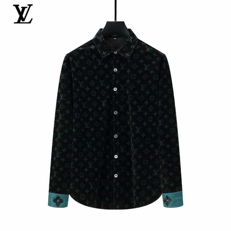 Wholesale Cheap Louis Vuitton Long Sleeve Men Shirts for Sale