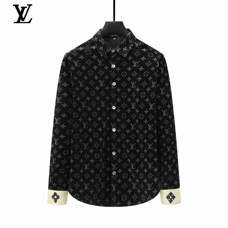 Wholesale Cheap Louis Vuitton Long Sleeve Men Shirts for Sale