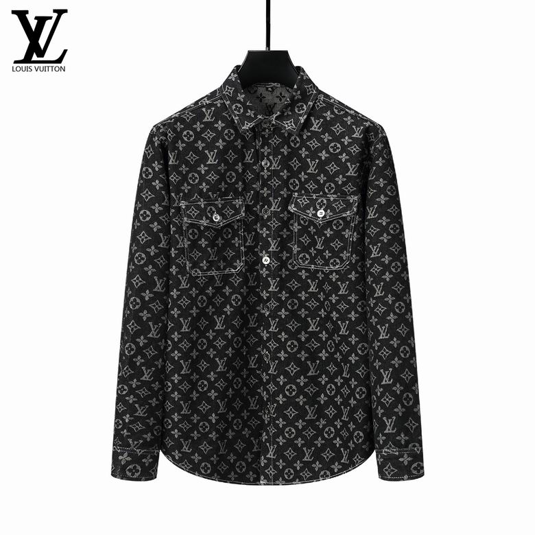 Wholesale Cheap Louis Vuitton Long Sleeve Men Shirts for Sale