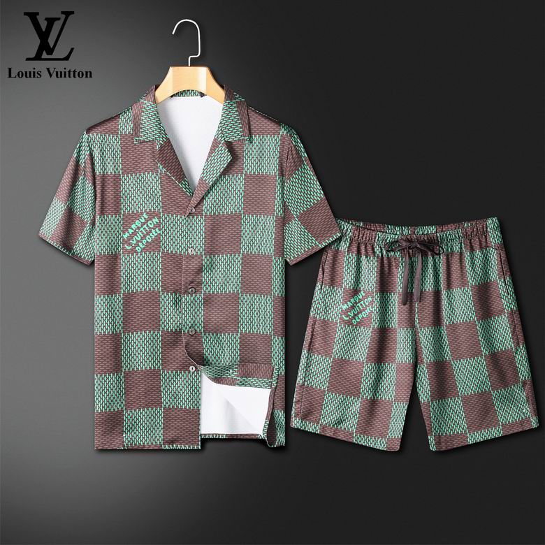 Wholesale Cheap Louis Vuitton Short Sleeve Tracksuits for Sale