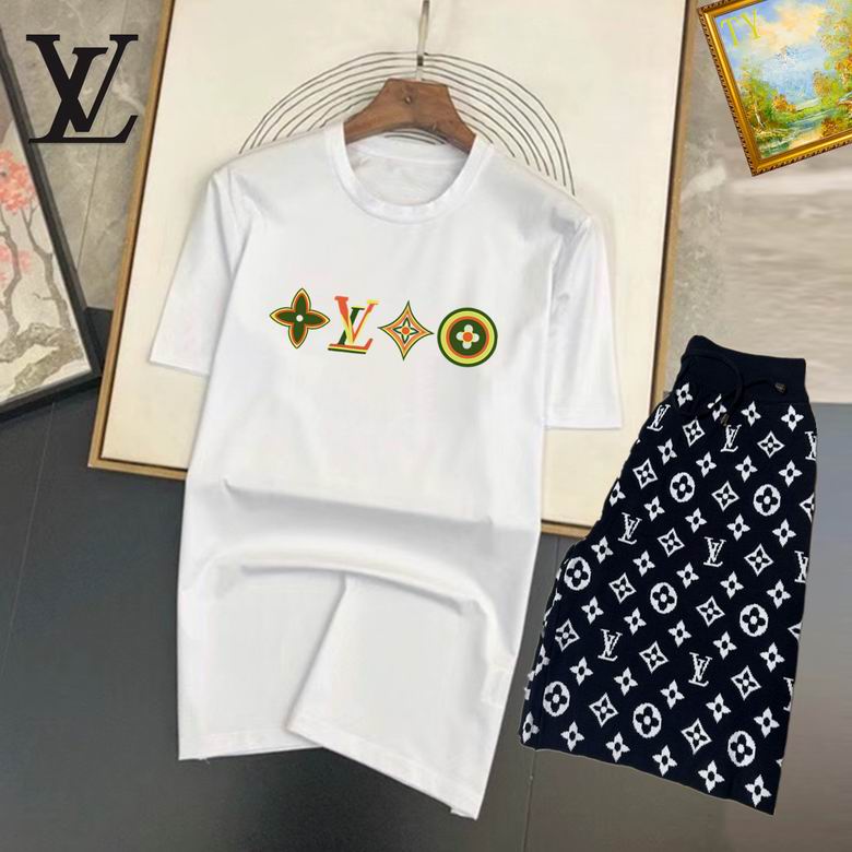 Wholesale Cheap Louis Vuitton Short Sleeve replica Tracksuits for Sale