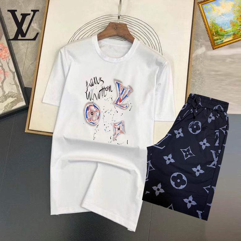 Wholesale Cheap Louis Vuitton Short Sleeve replica Tracksuits for Sale