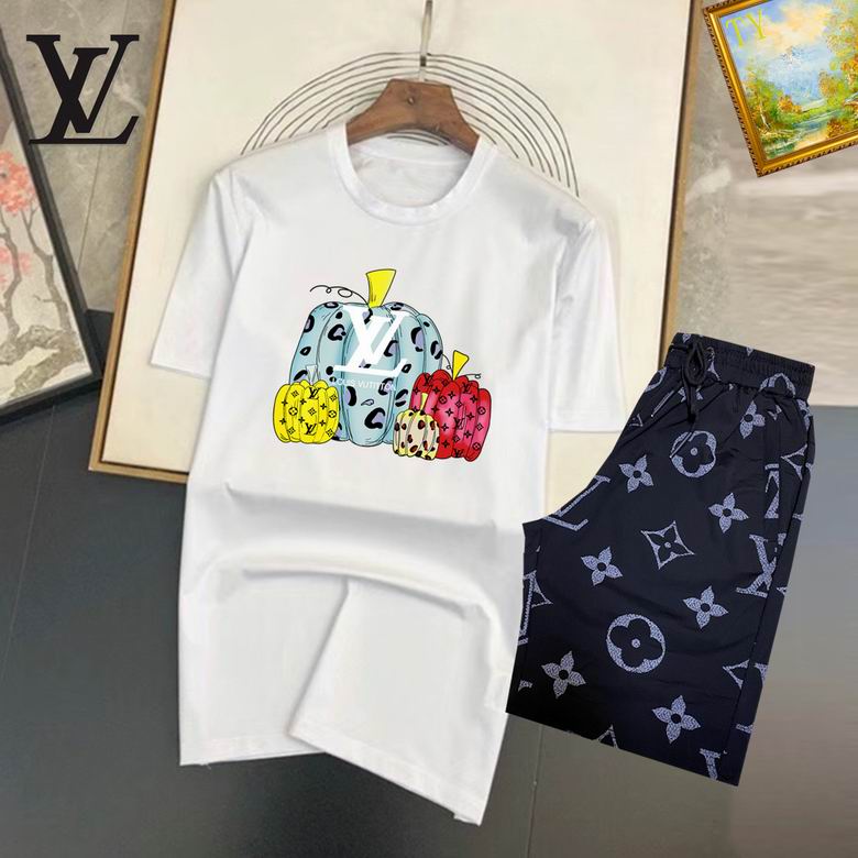 Wholesale Cheap Louis Vuitton Short Sleeve replica Tracksuits for Sale