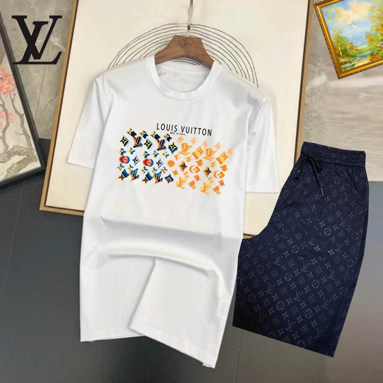 Wholesale Cheap Louis Vuitton Short Sleeve replica Tracksuits for Sale