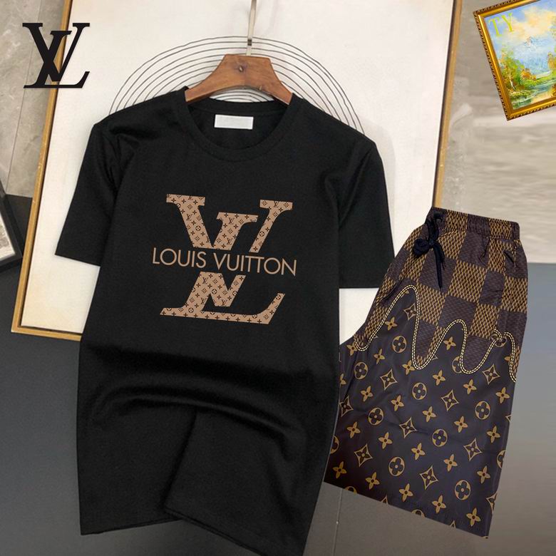 Wholesale Cheap Louis Vuitton Short Sleeve replica Tracksuits for Sale