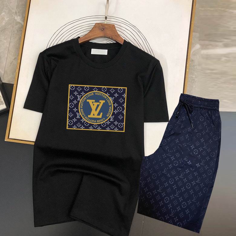 Wholesale Cheap Louis Vuitton Short Sleeve replica Tracksuits for Sale