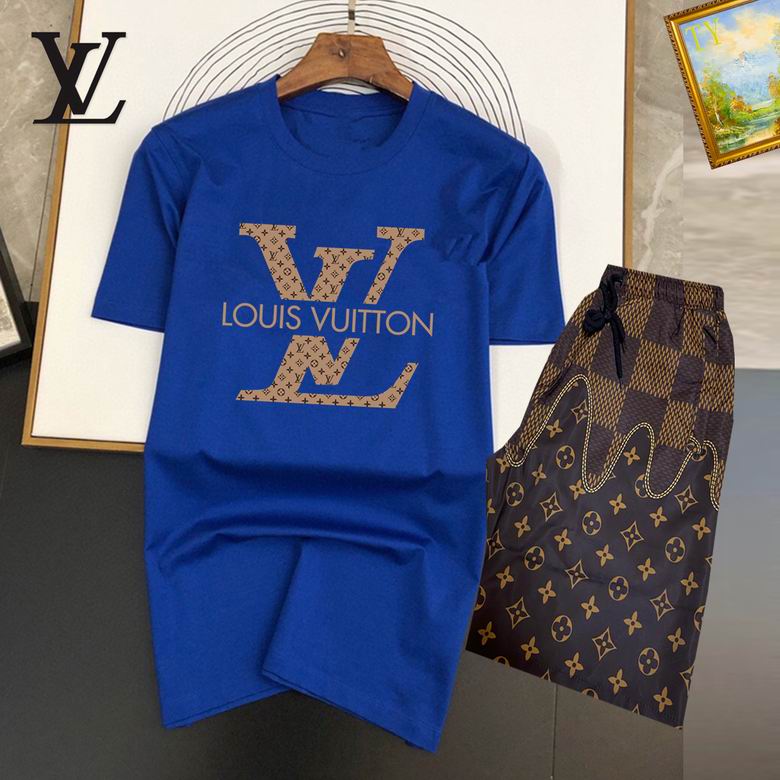 Wholesale Cheap Louis Vuitton Short Sleeve replica Tracksuits for Sale