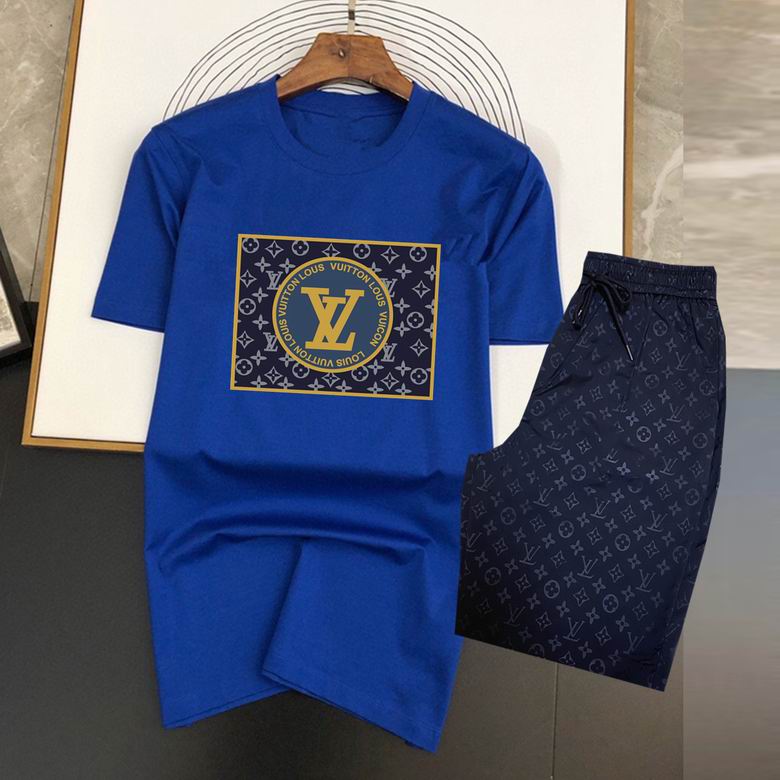 Wholesale Cheap Louis Vuitton Short Sleeve replica Tracksuits for Sale