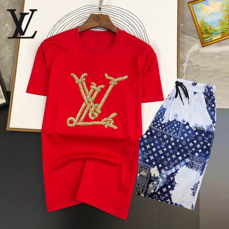 Wholesale Cheap Louis Vuitton Short Sleeve replica Tracksuits for Sale