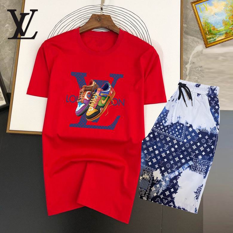 Wholesale Cheap Louis Vuitton Short Sleeve replica Tracksuits for Sale