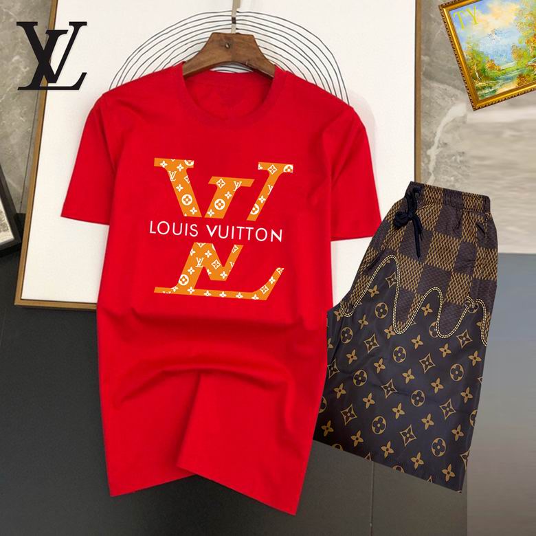 Wholesale Cheap Louis Vuitton Short Sleeve replica Tracksuits for Sale