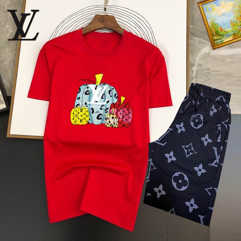 Wholesale Cheap Louis Vuitton Short Sleeve replica Tracksuits for Sale