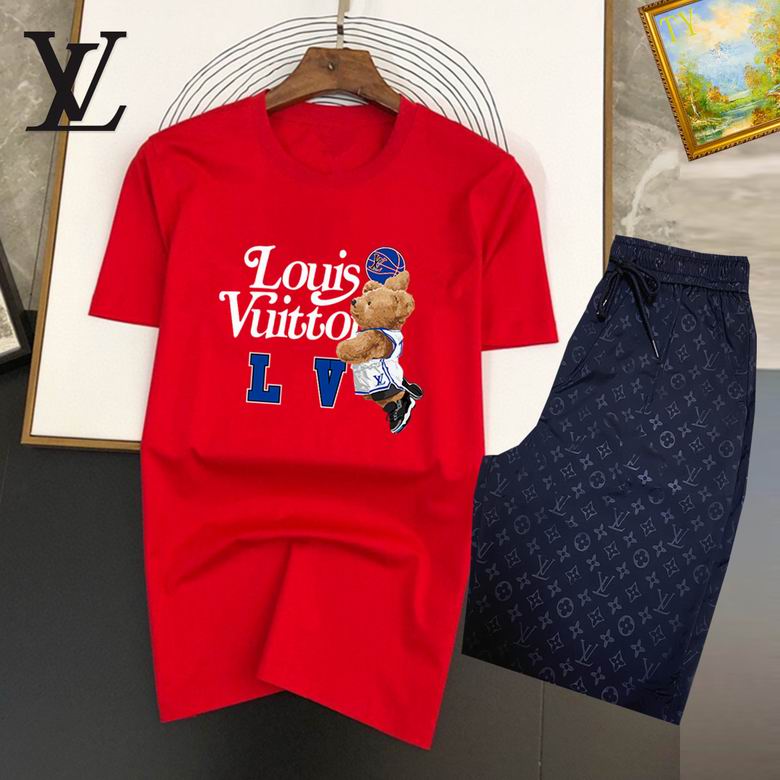 Wholesale Cheap Louis Vuitton Short Sleeve replica Tracksuits for Sale