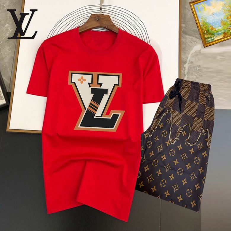 Wholesale Cheap Louis Vuitton Short Sleeve replica Tracksuits for Sale