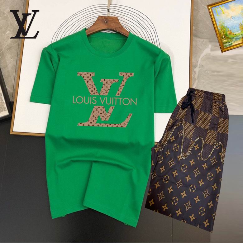 Wholesale Cheap Louis Vuitton Short Sleeve replica Tracksuits for Sale