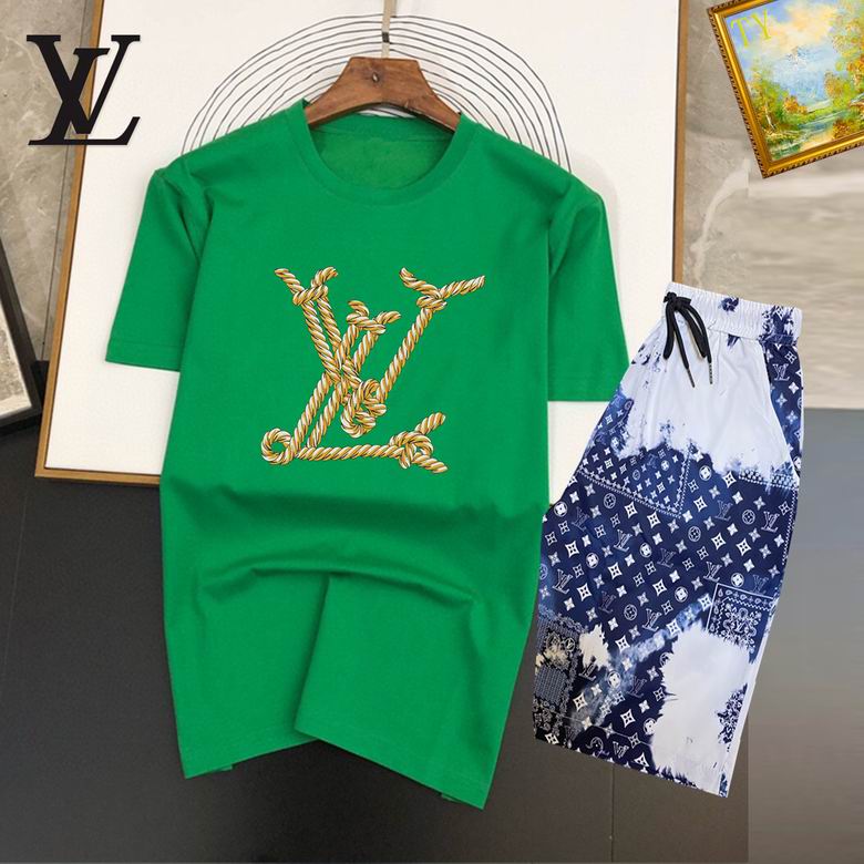 Wholesale Cheap Louis Vuitton Short Sleeve replica Tracksuits for Sale