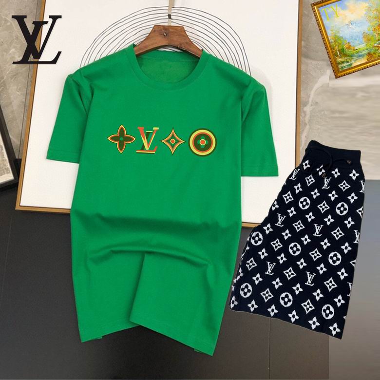 Wholesale Cheap Louis Vuitton Short Sleeve replica Tracksuits for Sale