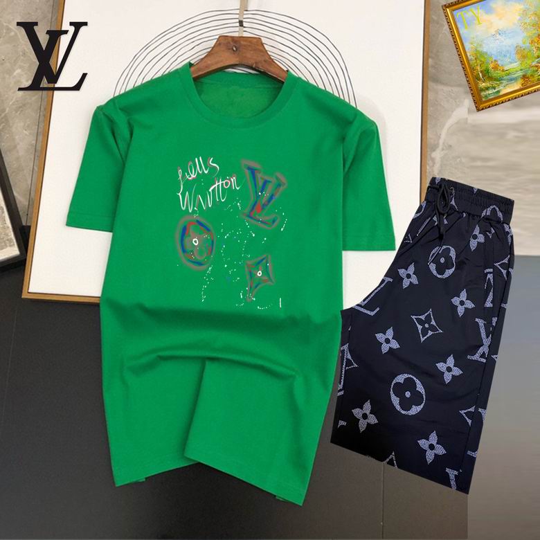 Wholesale Cheap Louis Vuitton Short Sleeve replica Tracksuits for Sale