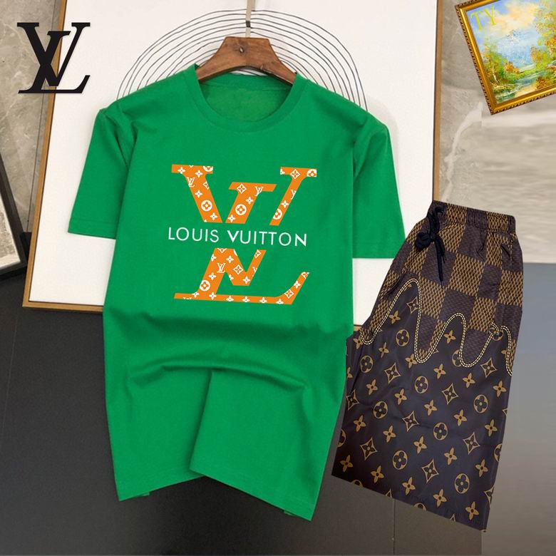 Wholesale Cheap Louis Vuitton Short Sleeve replica Tracksuits for Sale