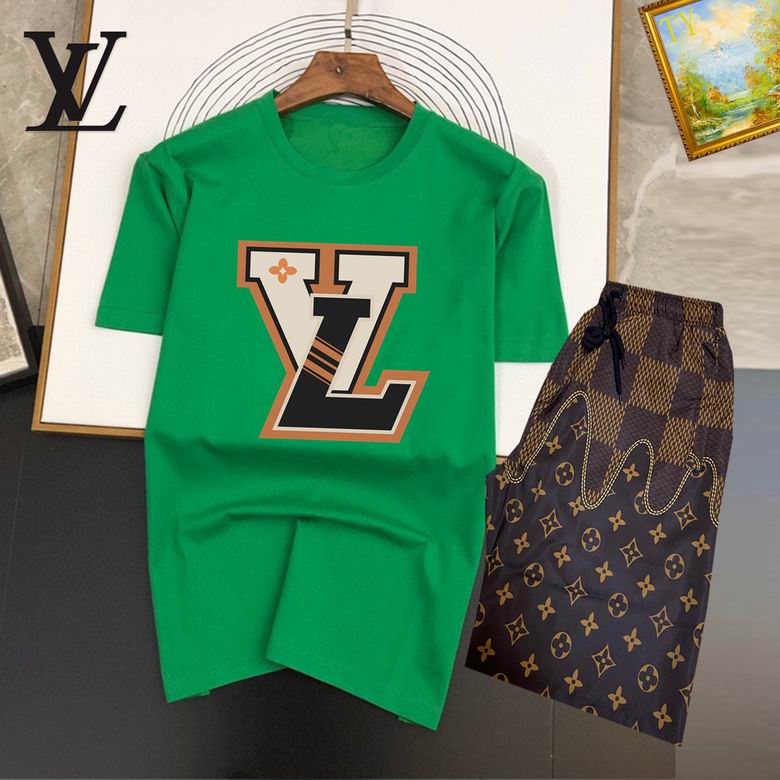 Wholesale Cheap Louis Vuitton Short Sleeve replica Tracksuits for Sale