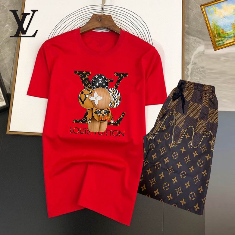 Wholesale Cheap Louis Vuitton Short Sleeve replica Tracksuits for Sale