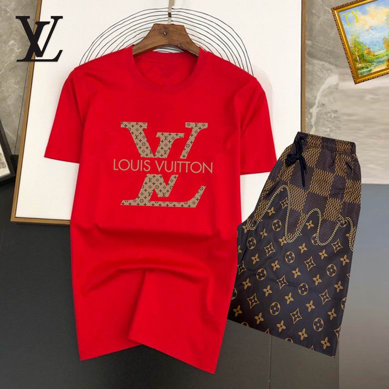 Wholesale Cheap Louis Vuitton Short Sleeve replica Tracksuits for Sale