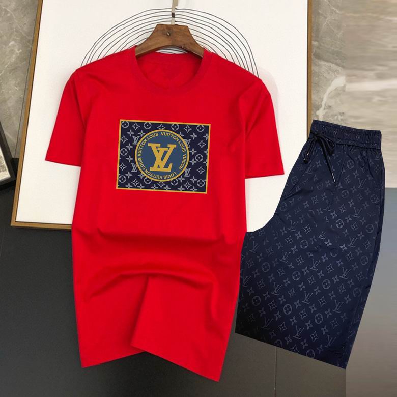 Wholesale Cheap Louis Vuitton Short Sleeve replica Tracksuits for Sale