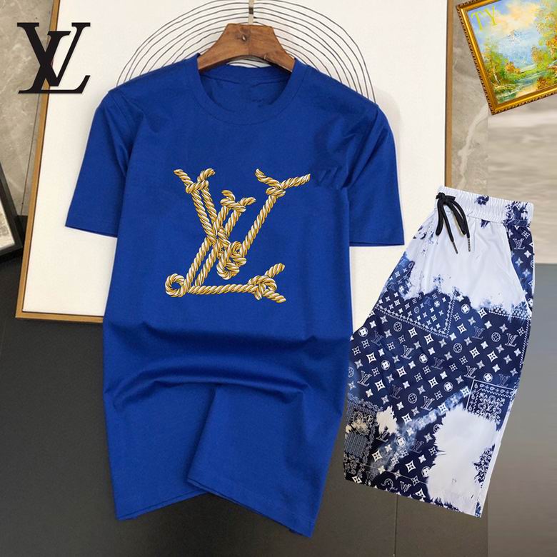 Wholesale Cheap Louis Vuitton Short Sleeve replica Tracksuits for Sale