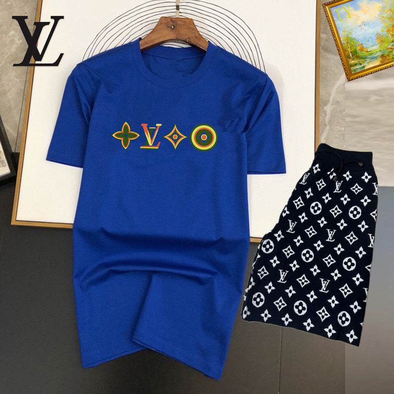 Wholesale Cheap Louis Vuitton Short Sleeve replica Tracksuits for Sale