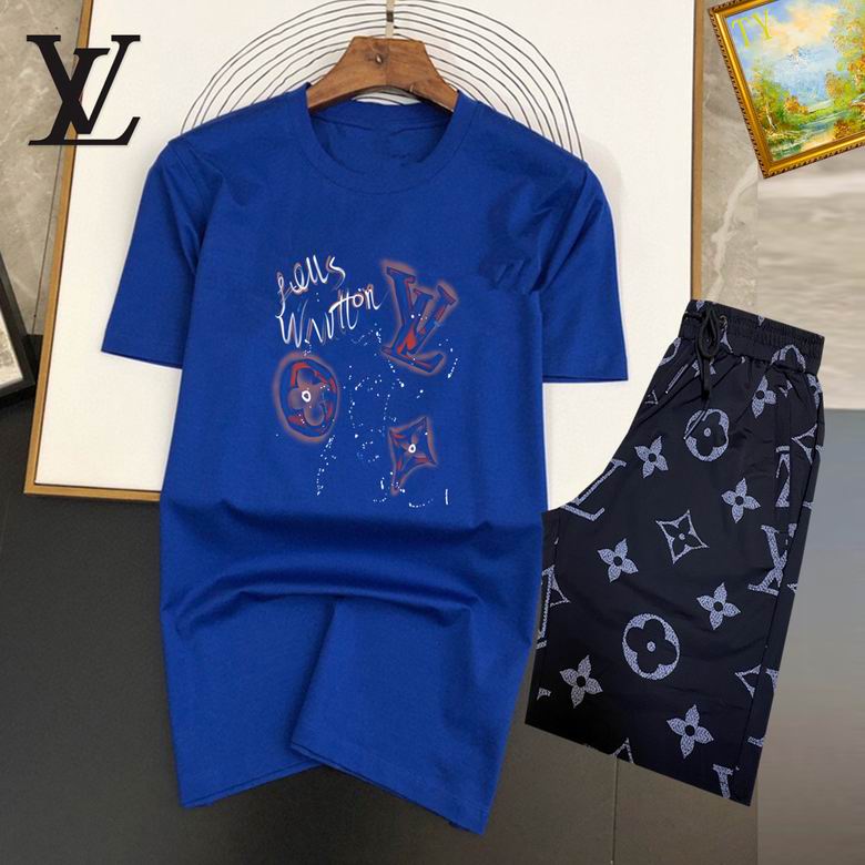 Wholesale Cheap Louis Vuitton Short Sleeve replica Tracksuits for Sale