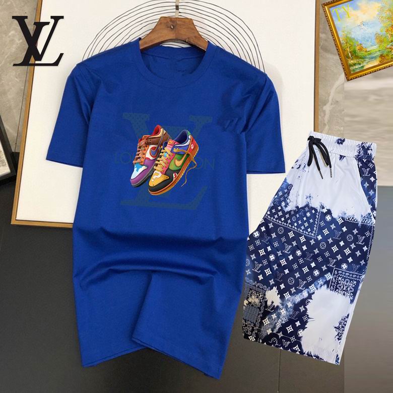 Wholesale Cheap Louis Vuitton Short Sleeve replica Tracksuits for Sale