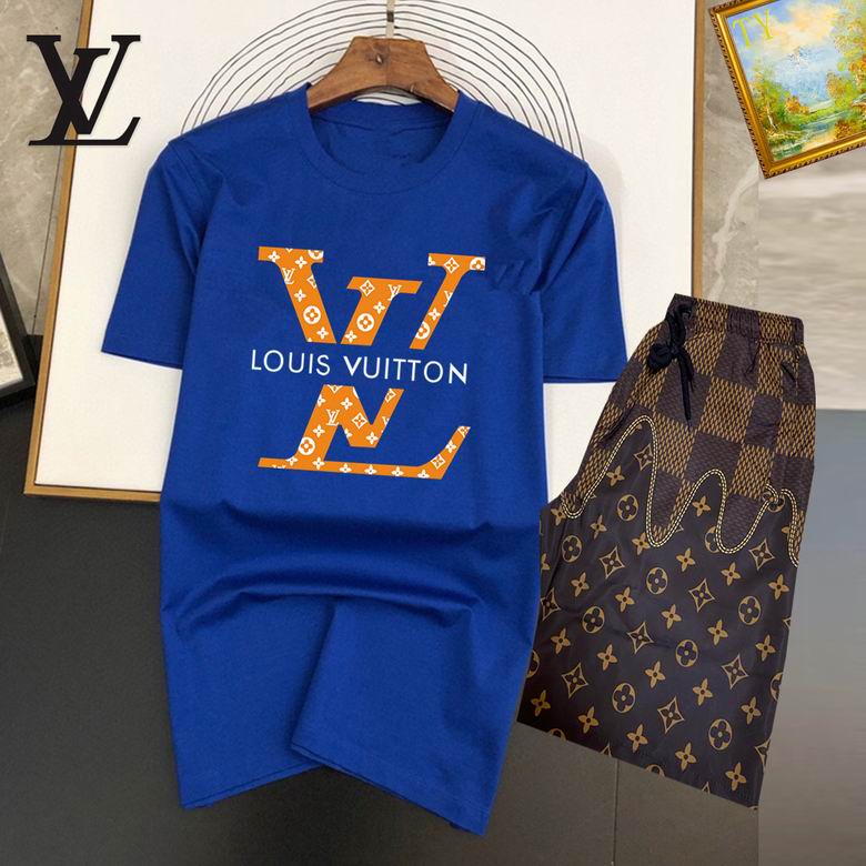 Wholesale Cheap Louis Vuitton Short Sleeve replica Tracksuits for Sale