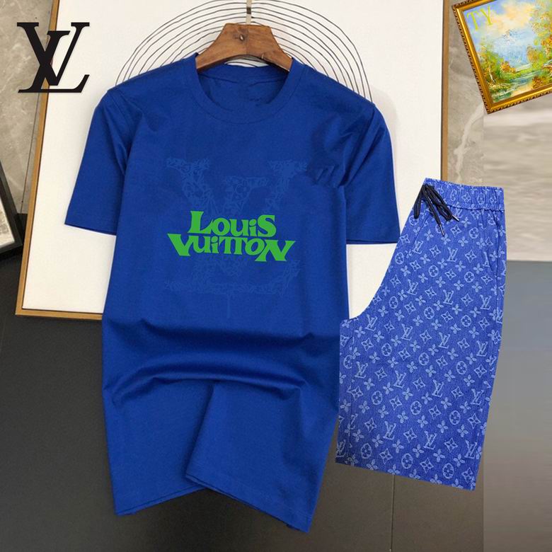 Wholesale Cheap Louis Vuitton Short Sleeve replica Tracksuits for Sale