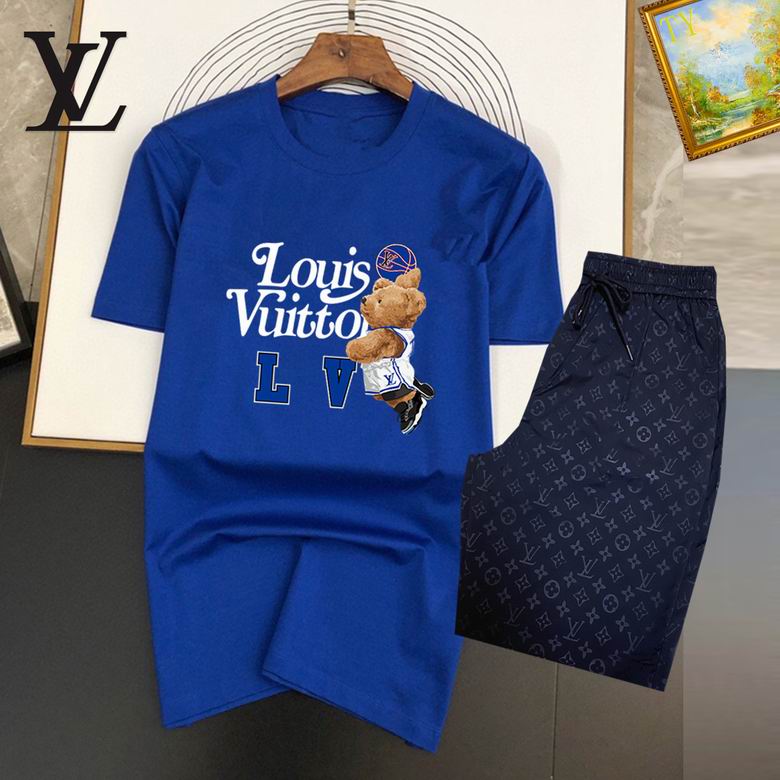 Wholesale Cheap Louis Vuitton Short Sleeve replica Tracksuits for Sale