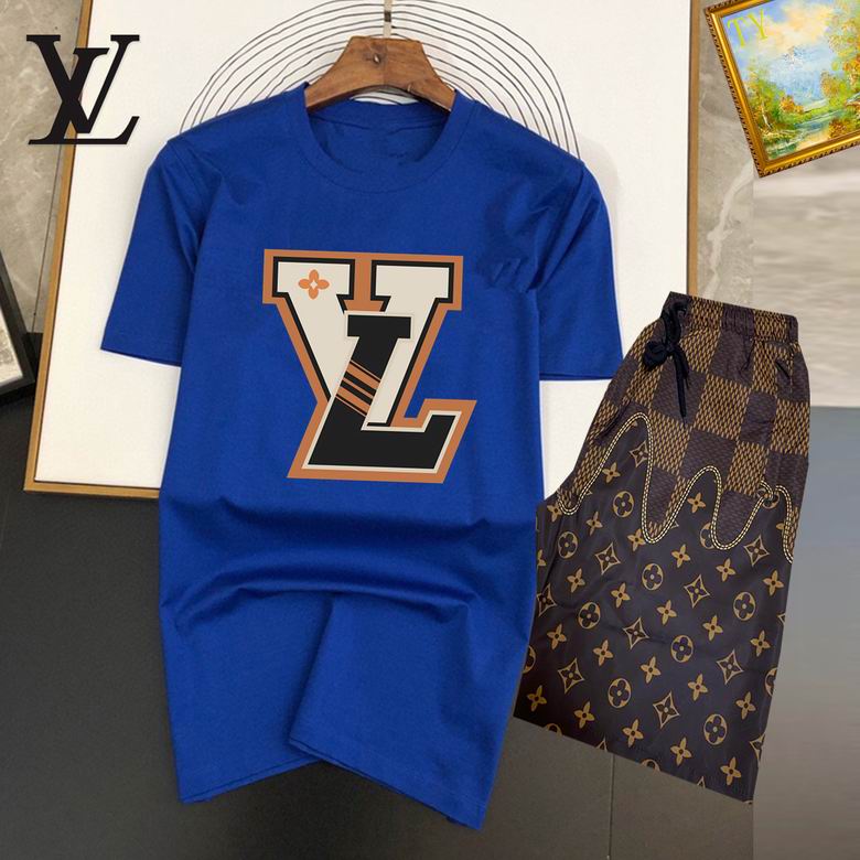 Wholesale Cheap Louis Vuitton Short Sleeve replica Tracksuits for Sale