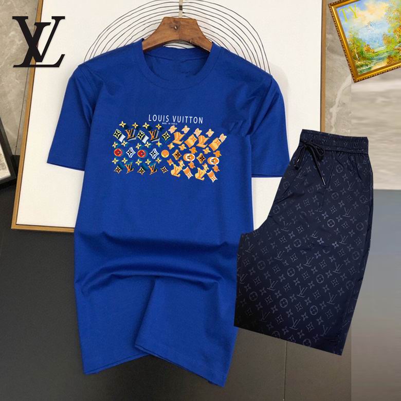 Wholesale Cheap Louis Vuitton Short Sleeve replica Tracksuits for Sale