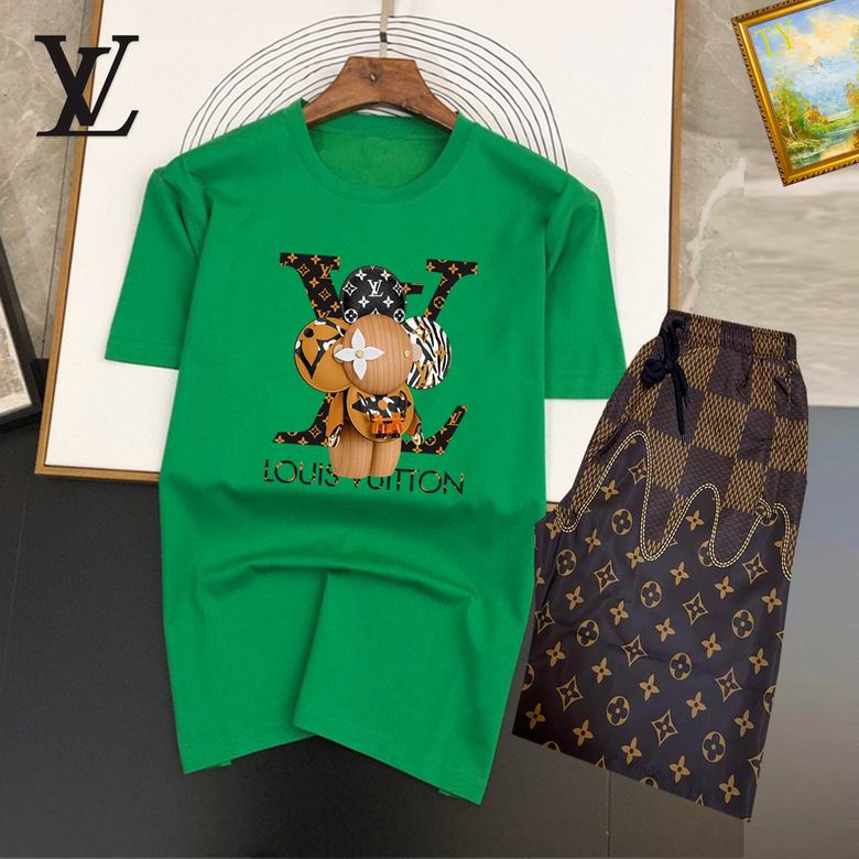 Wholesale Cheap Louis Vuitton Short Sleeve replica Tracksuits for Sale