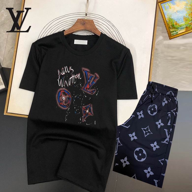 Wholesale Cheap Louis Vuitton Short Sleeve replica Tracksuits for Sale