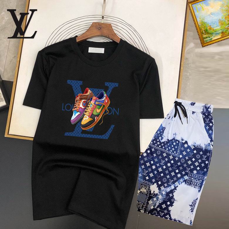 Wholesale Cheap Louis Vuitton Short Sleeve replica Tracksuits for Sale