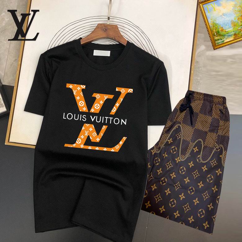 Wholesale Cheap Louis Vuitton Short Sleeve replica Tracksuits for Sale