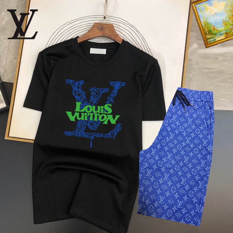 Wholesale Cheap Louis Vuitton Short Sleeve replica Tracksuits for Sale