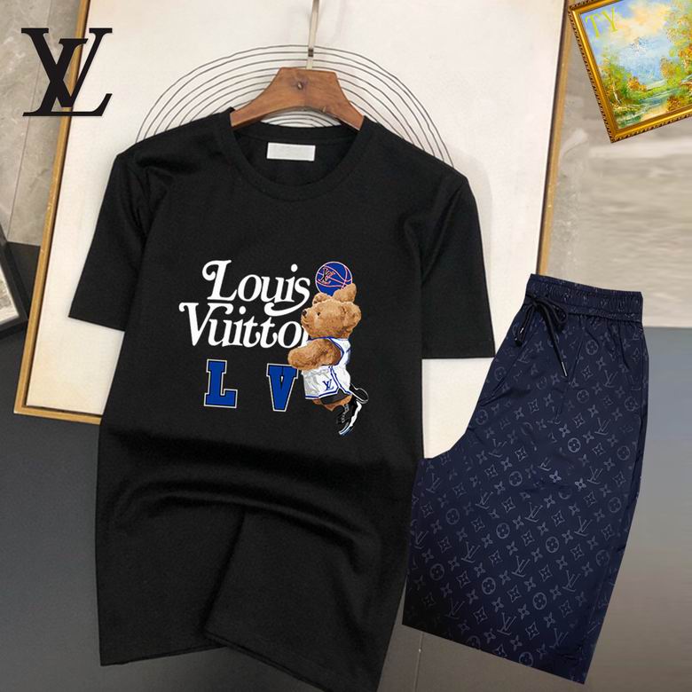 Wholesale Cheap Louis Vuitton Short Sleeve replica Tracksuits for Sale