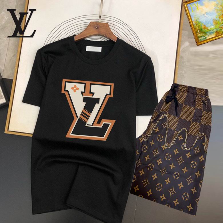 Wholesale Cheap Louis Vuitton Short Sleeve replica Tracksuits for Sale