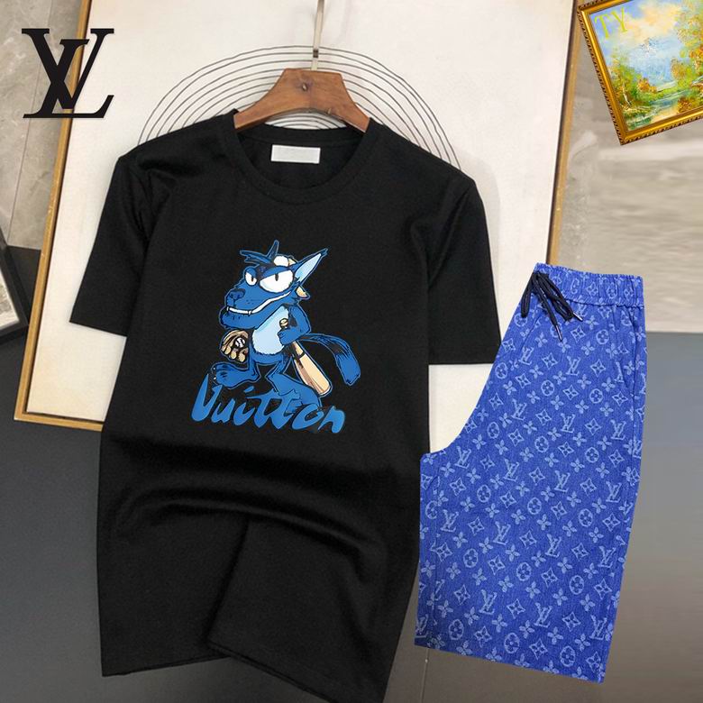 Wholesale Cheap Louis Vuitton Short Sleeve replica Tracksuits for Sale