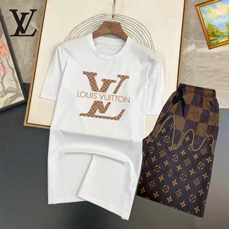 Wholesale Cheap Louis Vuitton Short Sleeve replica Tracksuits for Sale