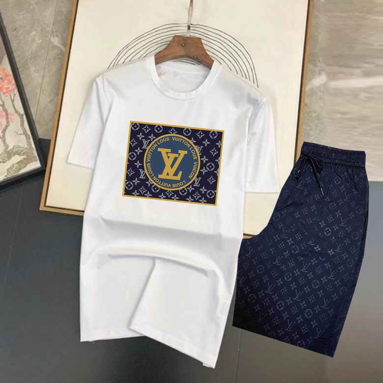 Wholesale Cheap Louis Vuitton Short Sleeve replica Tracksuits for Sale